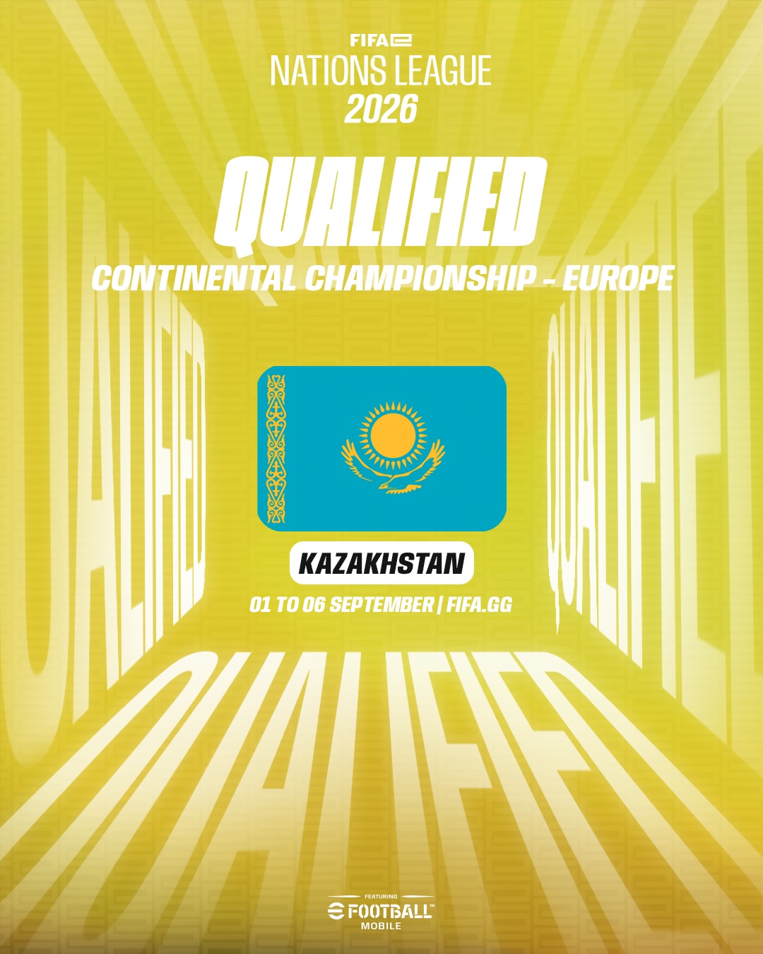 Kazakhstan qualified for the FIFAe Continental Championship Europe featuring eFootball Mobile